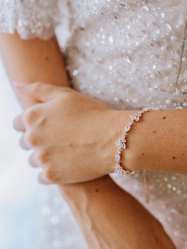 Rose gold dainty bridal bracelets