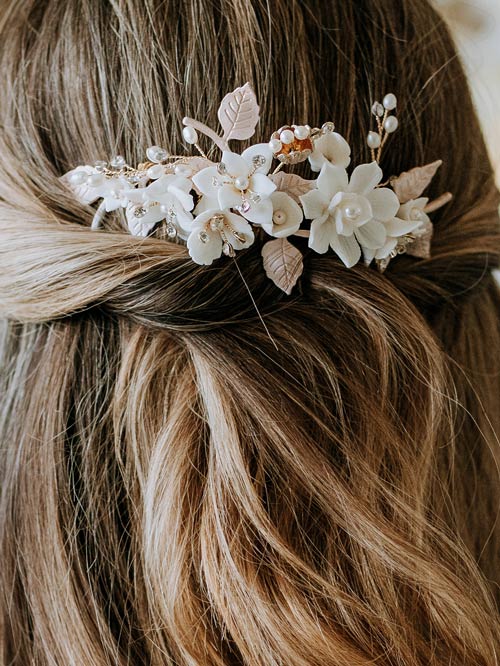 Wedding hair comb Samantha- wedding jewellery - Leah S Designs