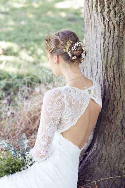 Long sleeve wedding dresses with low back