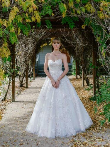 Springtime pink bridal gown