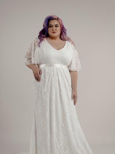 Simple plus size wedding dress