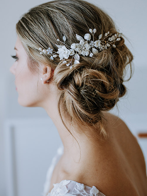 flower hair comb for brides.