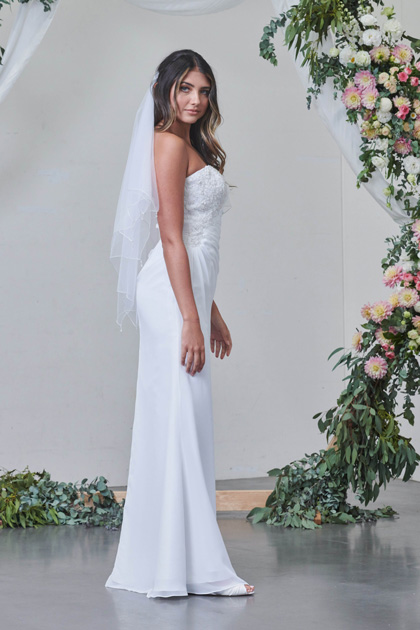 White dress for bride sheath style