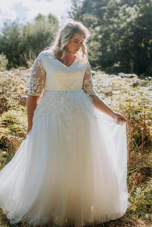 Sleeve wedding plus - Larger size bridal gowns- S Design