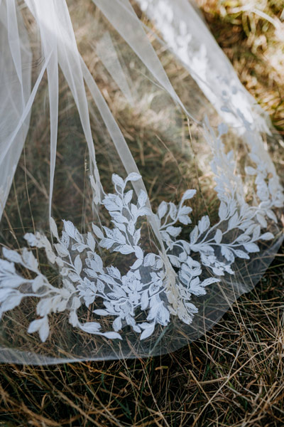 Garden wedding dress veils