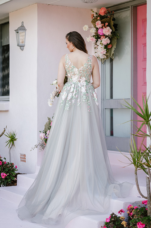 Back of Pastel long gown