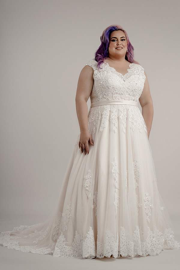 Designer plus size wedding dress