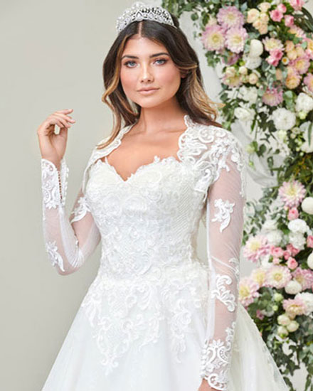 Alexandra lace gown with sleeve