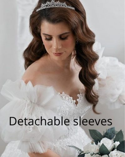 Detachable puffy bridal sleeve
