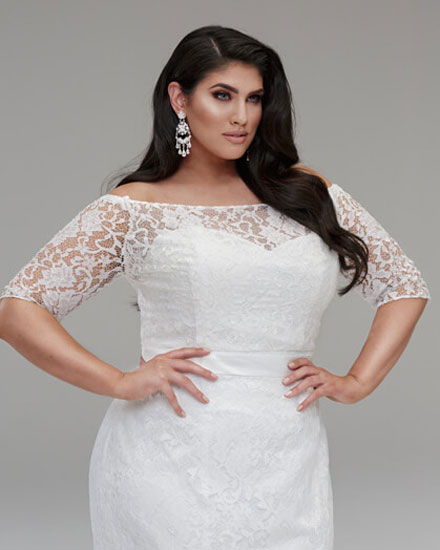 Plus size long sleeve gown