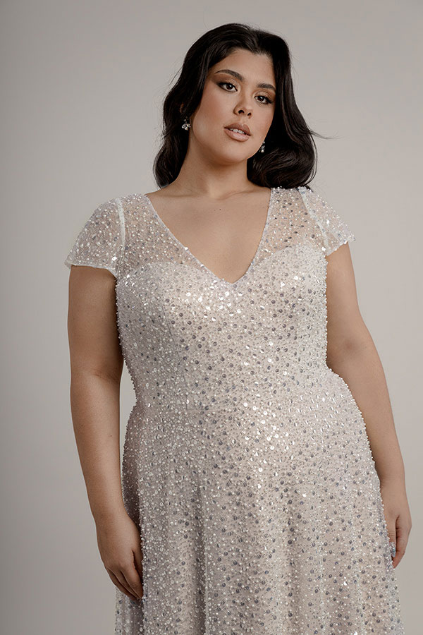 Plus size gown with beaded detail