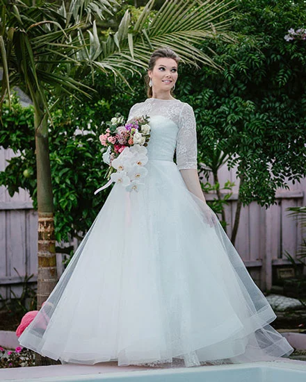 Ball gown with sleeves