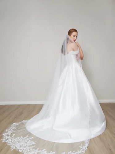 Satin wedding dress ballgown style