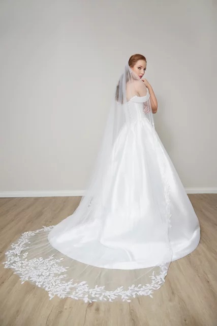 Satin wedding dress ballgown style