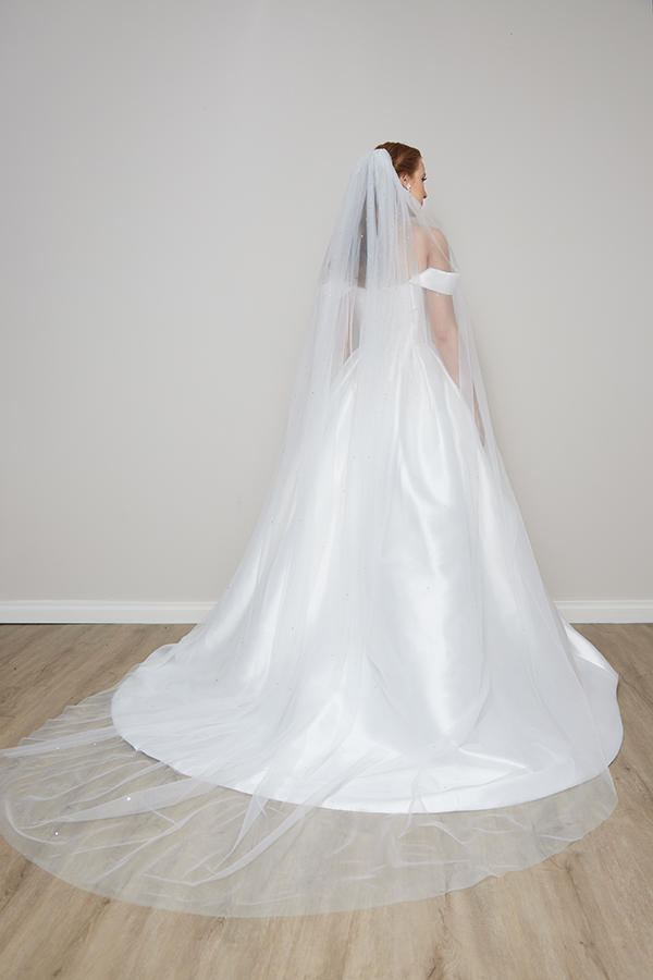 Long diamontie veils by Leah S Designs bridal wedding veils Melbourne