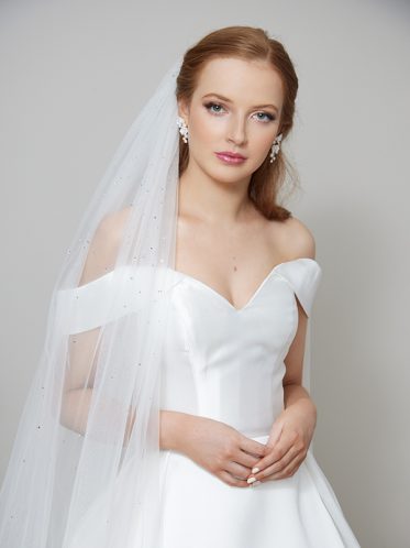 Leah S Designs bridal wedding veils Melbourne Wedding veil with beaded tulle