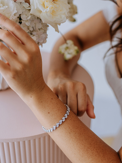 Simple wedding bracelets.