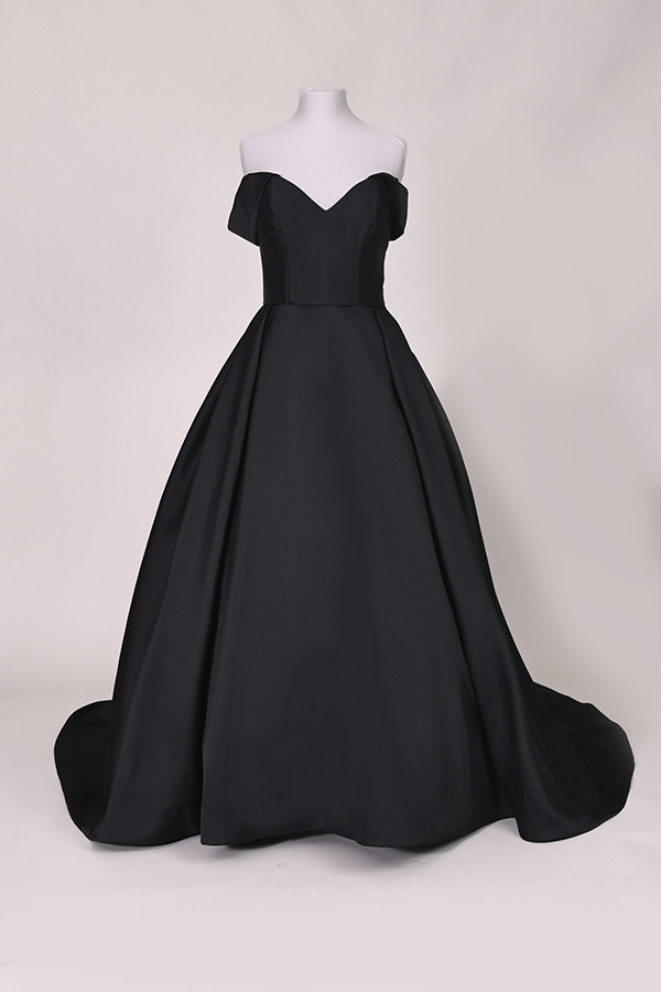 Black coloured wedding dresses.