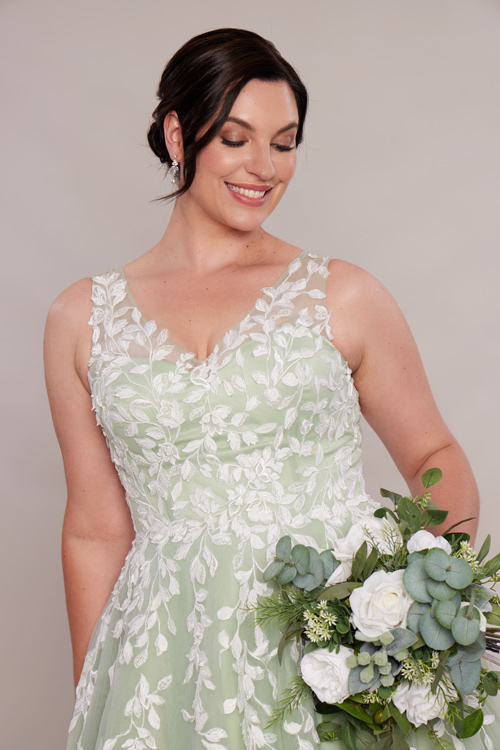 Wedding dresses in green by Leah S Designs Melbourne
