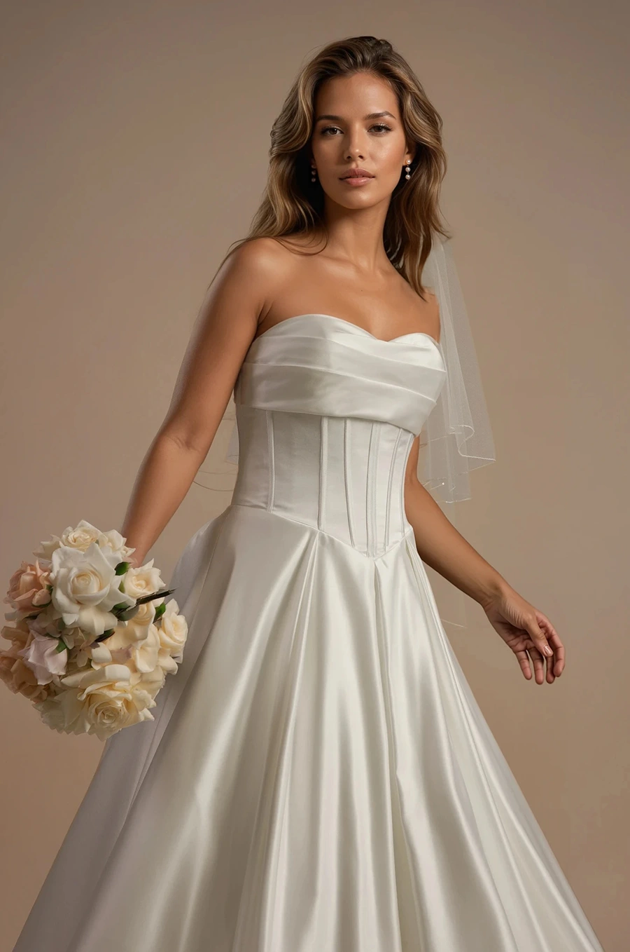 Luxury satin wedding dress by Leah S Designs Melbourne