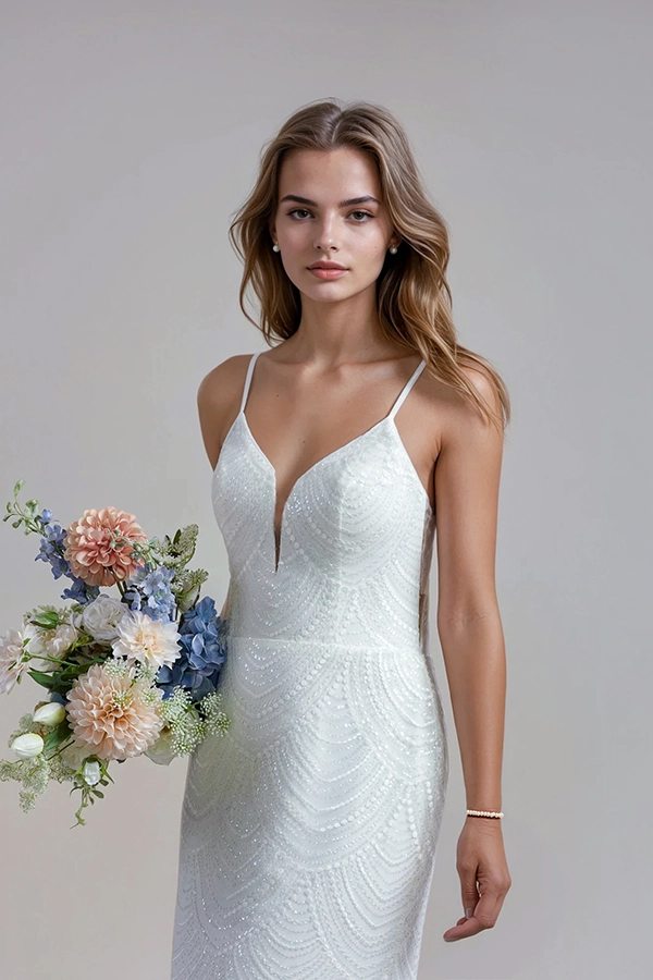 Elegant lace wedding dresses at Leah S Designs.