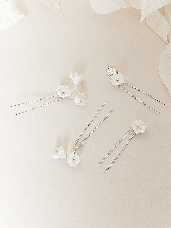 Bridal Hair Pins Silver