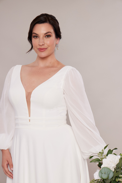 Chiffon Wedding Dress With Sleeves