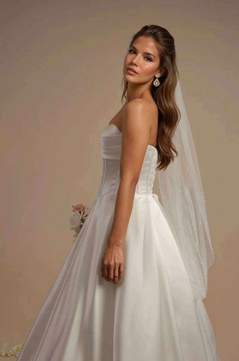 Deluxe Holly Satin Wedding Dress