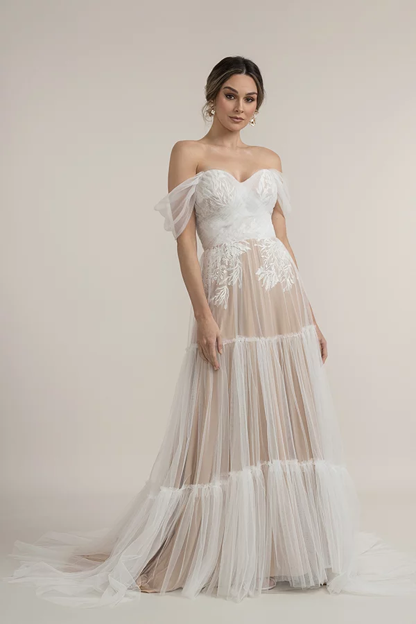 Misty Bohemian Tulle Brides Dress