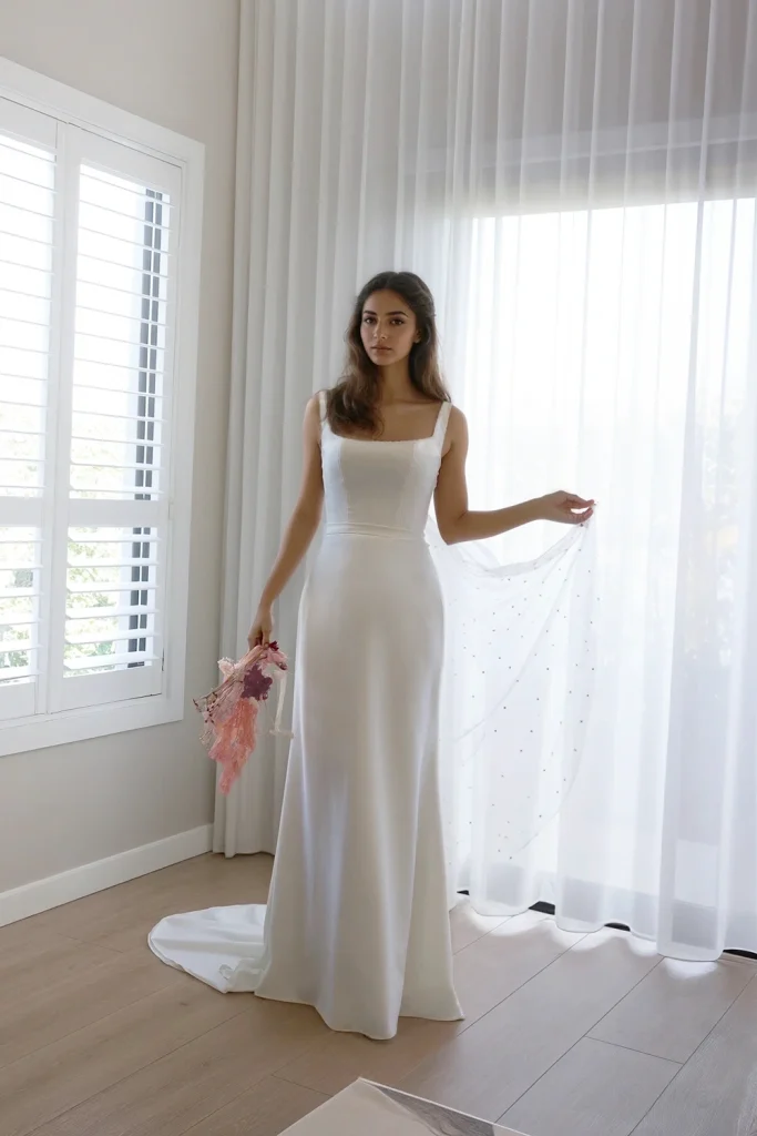 Simple Satin Bridal Dress