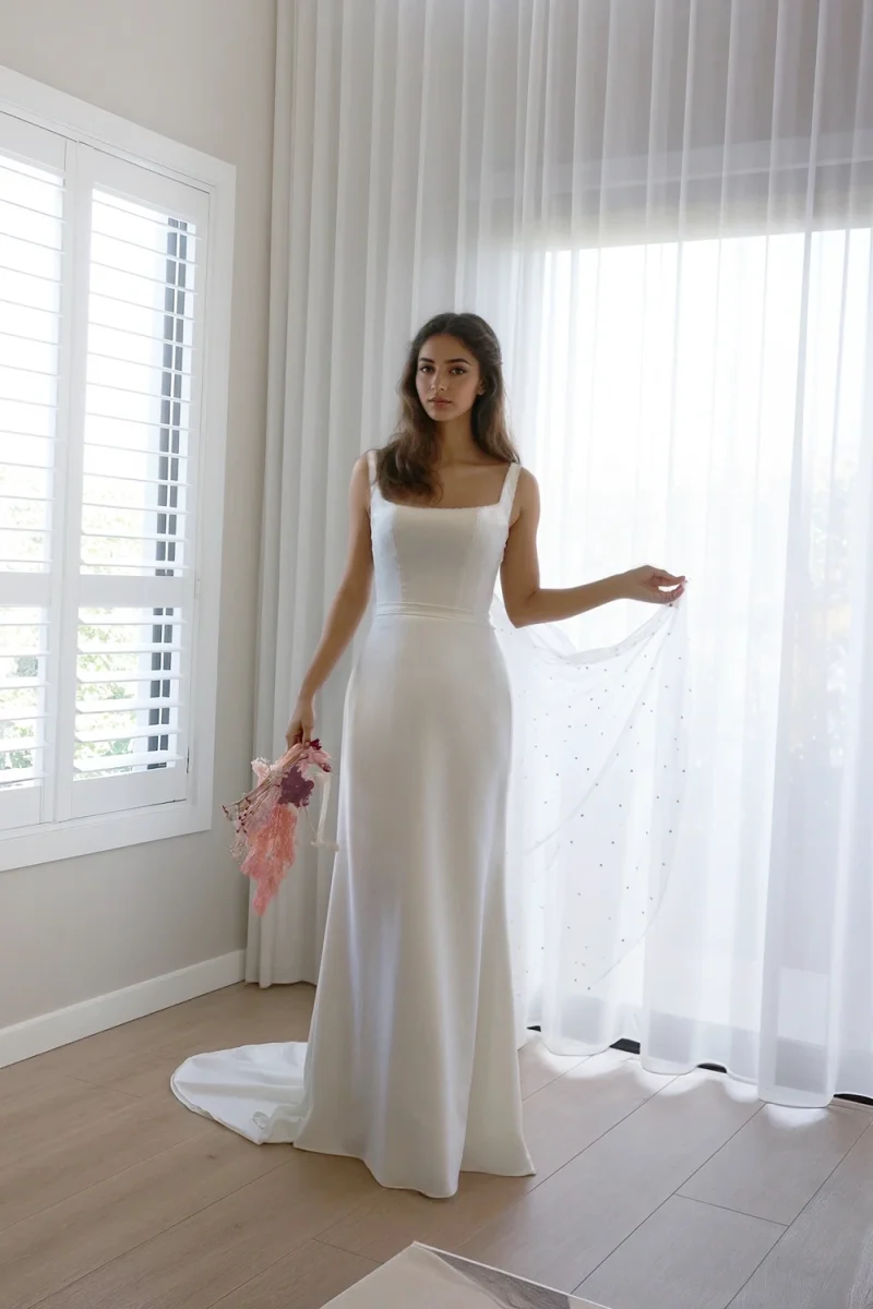 Simple Satin Bridal Dress