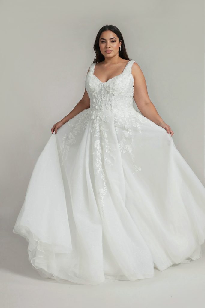 Tiana Plus size dress with corset bodice.