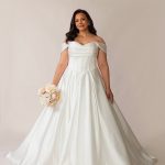 Elegant Satin Wedding Dress With Basque Waist
