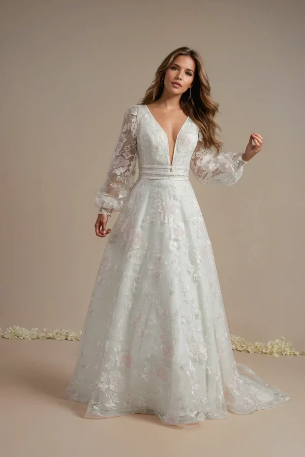 Wedding Dress With V Front