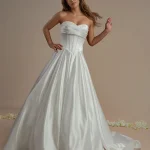 Boned Bridal Dress With Ballgown Skirt