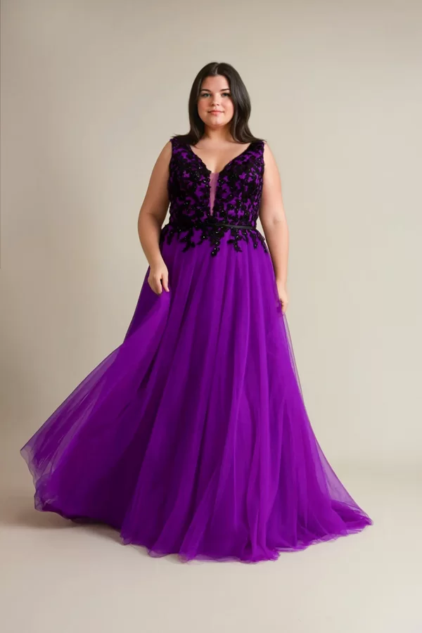 Dramatic Purple Wedding Dress