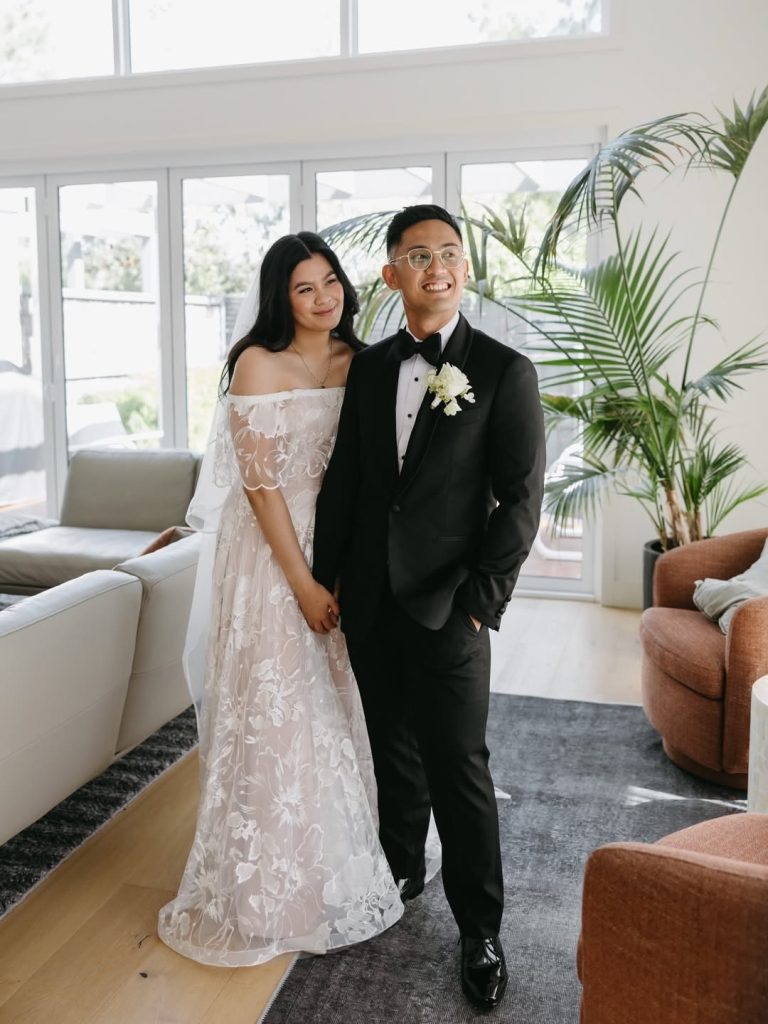 Real weddings at Leah S Designs wearing the Eloise dress