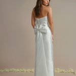 Simple wedding dress with large bow