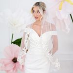 Divine lace bridal veils with lace trim