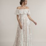 Eloise wedding dress With Shoulder Ruffle