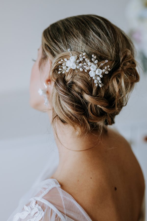 Floral Pearl Hair Pins Pair