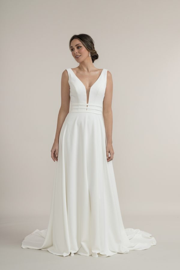 Jade crepe Wedding Dress