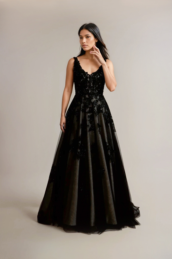 Mystic black wedding dress.