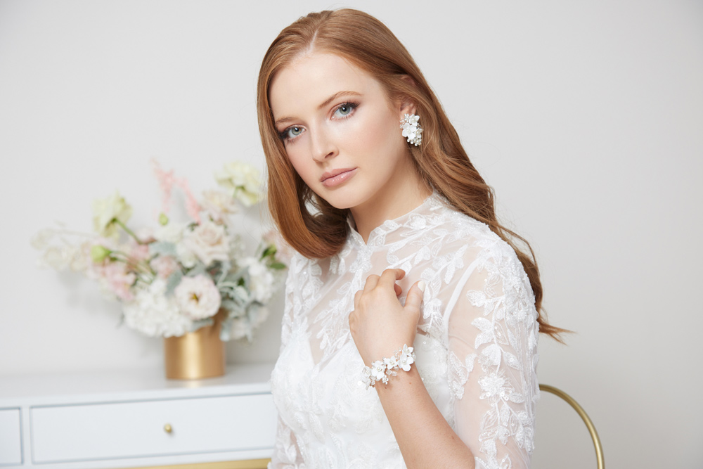Pretty Wedding Earrings And Bracelet