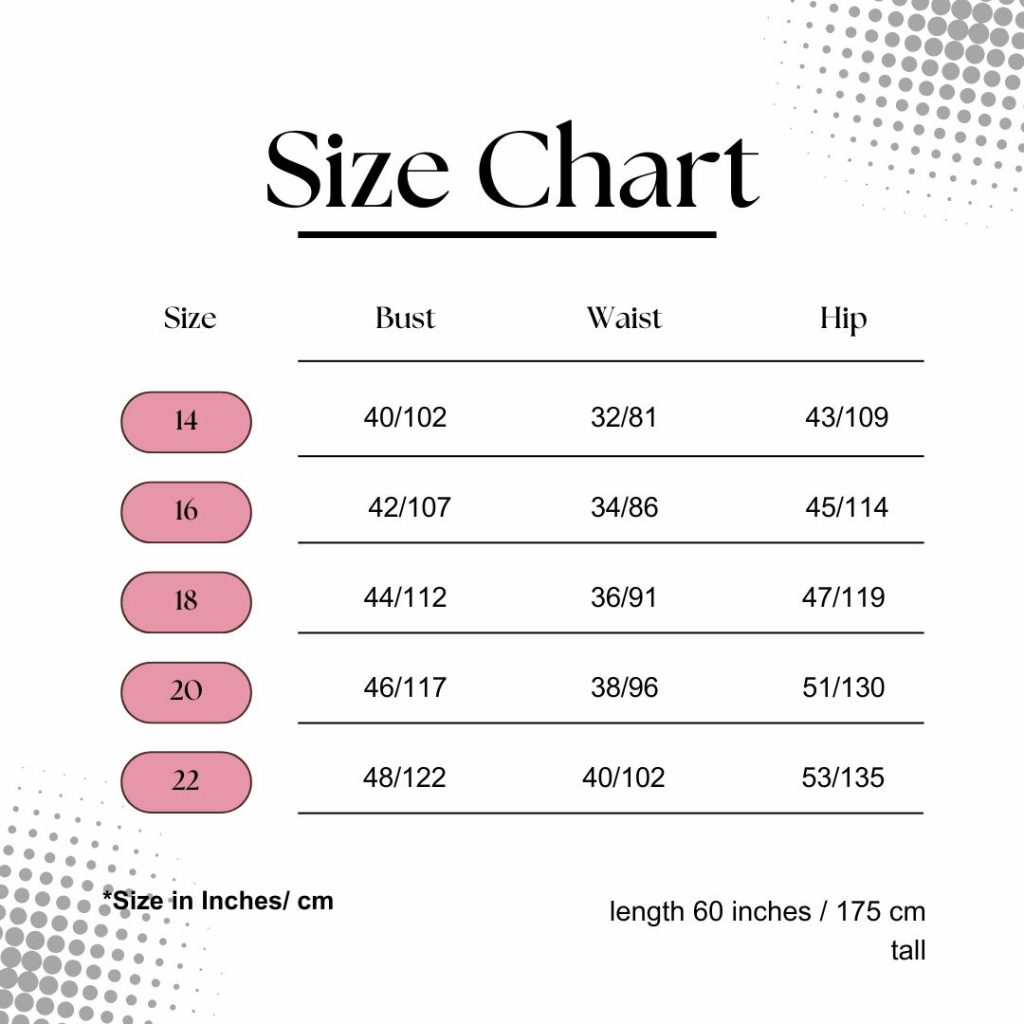 Size Chart 14 To 22