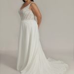 Tessa plus size Wedding Dress with chiffon