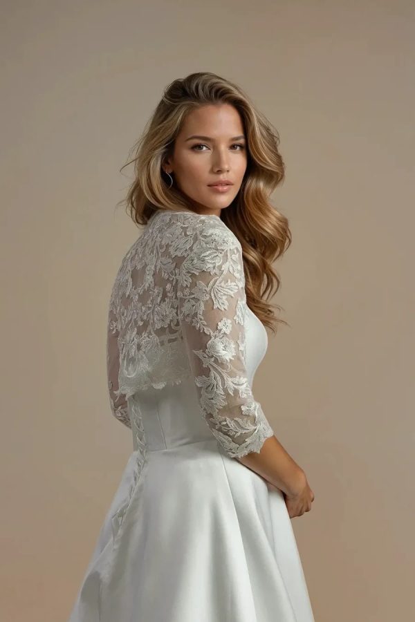 Bridal Lace Jacket Back