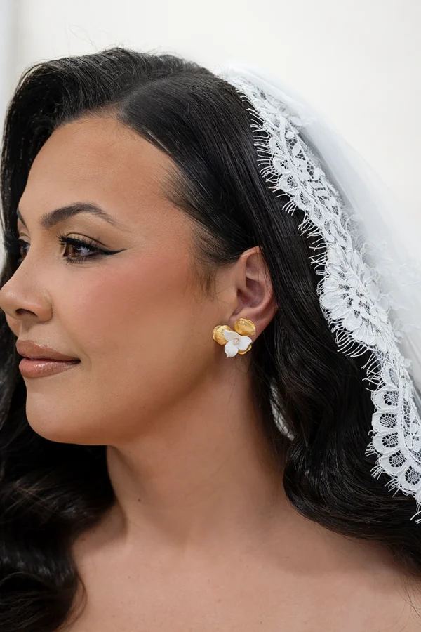 Floral Gold Bridal Earrings