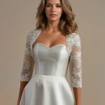 Simple satin wedding dress.