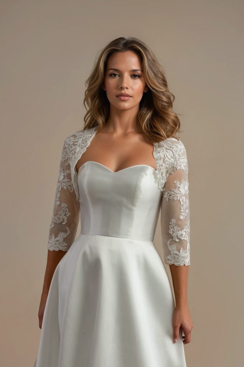 Simple satin wedding dress.